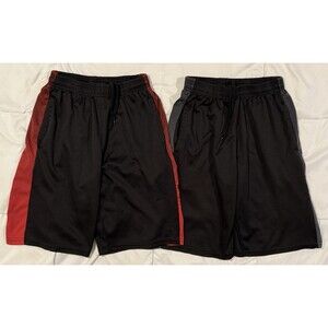 Real essentials Boy's Mesh Summer Shorts 2 Pack Medium 8/10 Black Red EUC Sports